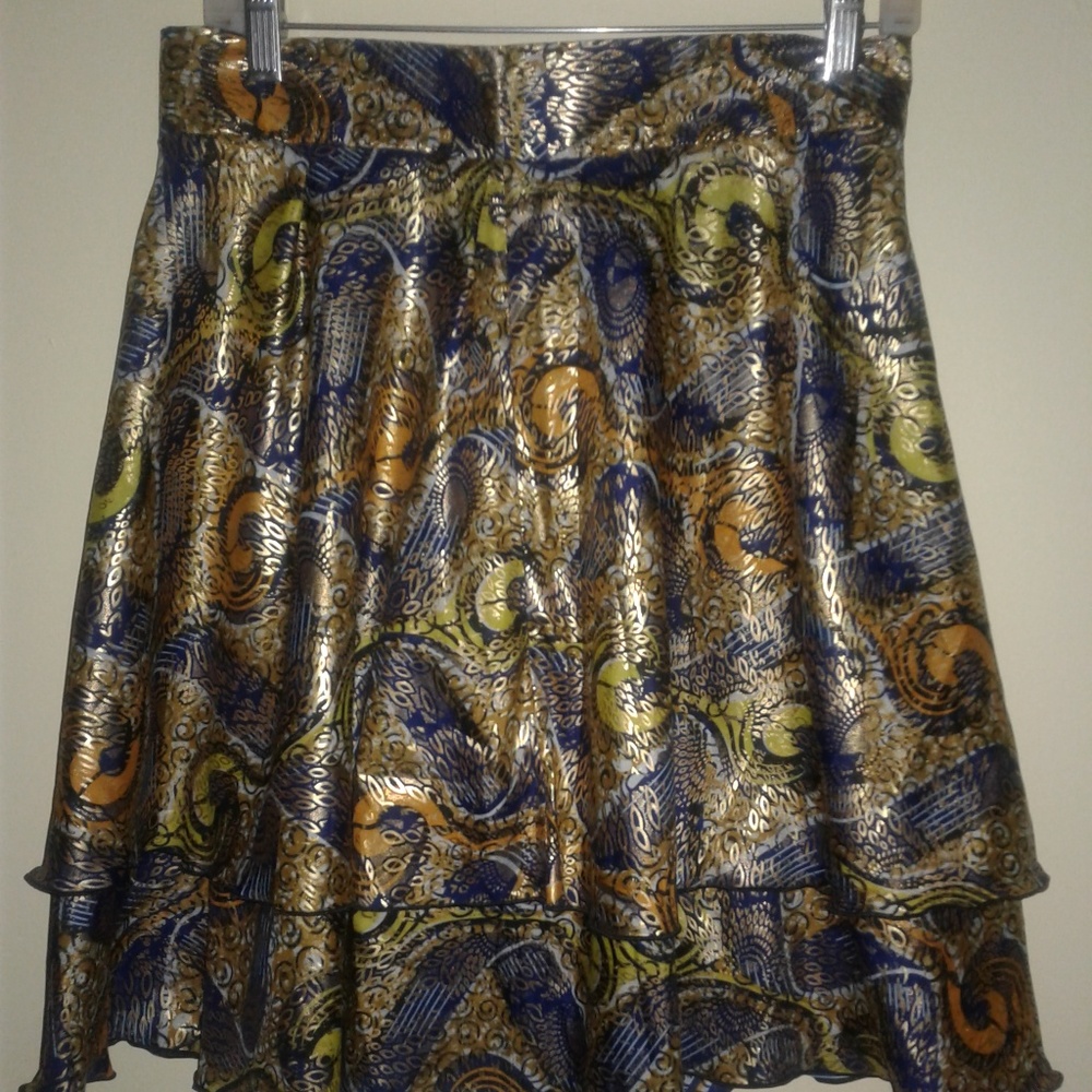 Trendy African Print Flared Skater Skirt